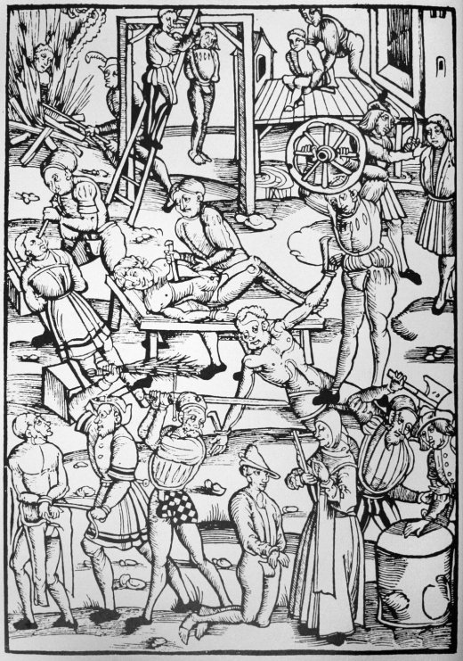 Incisione del 1508, dei taglialegna uccidono delle streghe